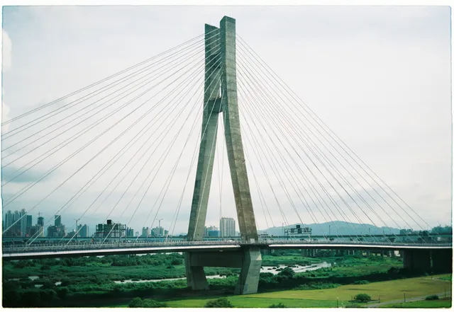 Cable-stayed: film photograph by Ben Enbom, Taiwan
