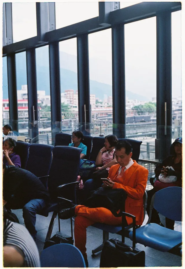 Orange suit: film photograph by Ben Enbom, Taiwan